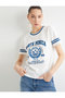 College T-Shirt Printed Short Sleeve Crew Neck Cotton