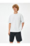 Oversize Shorts Bermuda Washed with Lace-up Waist Pocket - 2