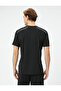 Sports T-Shirt with Stitching Detail Crew Neck Short Sleeve - 4