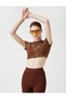 Patterned Crop T-Shirt Short Sleeve Crew Neck - 2