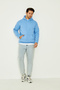 Unisex 3 Thread Raised Cotton Hooded Sweatshirt with Fleece Inside - 8