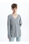 V-Neck Textured Women's Knitwear Sweater (W4)