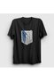 Unisex Black Scout Anime Attack on Titan T-Shirt 124Zw