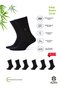 Bamboo Men's Seamless Socks Black 6-Piece Set (Gold Series) - 6