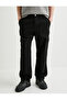 Loose Baggy Trousers with Cargo Pockets, Buttoned and Stitched Detailing, Cotton - 3