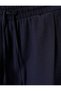 Wide Leg Trousers Laced Waist Viscose Pocket Unlined Semi Sheer - 6