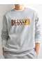 Blessed Blessed Printed Crew Neck Oversize Black White Gray Men's Sweatshirt