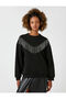 Shiny Stone Sweatshirt Crew Neck Long Sleeve Fleece Lined Inside - 3