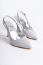 Women's 9 cm Evening Shoes and Bag Silver Lf612 - 6
