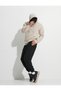 Jogger Sweatpants with Lace Waist Pocket Sewing Detail