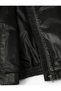 Oversized Faux Leather Jacket with Vintage Look, Zipper Closure, Shirt Collar and Pockets - 6