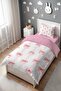 Pink Striped Bows Patterned Single Baby Kids Duvet Cover Set - 3