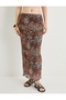 Leopard Patterned Pencil Skirt Tulle Midi Size Standard Waist - 3