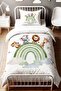 Green Rainbow and Safari Pattern Single Baby Kids Duvet Cover Set - 2