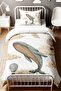 Bohemian Sky Whale Patterned Single Baby Kids Duvet Cover Set - 2