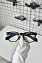 Miles Black Oval Round Bone Clear Tr90 Women Men Unisex Blue Screen Goggle Eyewear