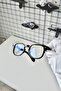 Miles Black Oval Round Bone Clear Tr90 Women Men Unisex Blue Screen Goggle Eyewear - 2