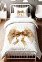 Gold Wings Patterned Single Baby Kids Duvet Cover Set - 2