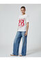 Cotton Short Sleeve College T-Shirt - Crew Neck - 2