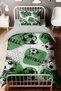 Green Black Football Balls Patterned Single Baby Kids Duvet Cover Set - 2