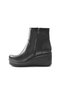 Onlo Shoes Mc.022 Genuine Leather Black Platform Wedge Heels High Women's Boots - 3