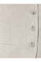 Linen Slim Fit Vest - Striped, Fleto Pocket Detail, V-Neck - 6