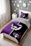 Purple Black Sweet Kuromiler Patterned Single Baby Kids Duvet Cover Set - 3