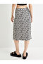 Floral Midi Skirt with Front Slit Detail High Waist - 4