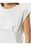 Sleeveless T-Shirt Corset Detailed Crew Neck Cotton - 5