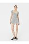 Mini Floral Dress Lined Sweetheart Neck Front Tie Detail