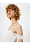 Off Shoulder Ruffle Blouse Crop Thin Strap