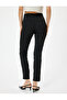 High Waist Cigarette Pants with Pockets Slim Fit - 4
