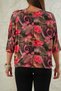 Women's Oversize Viscose Floral Bat Sleeve T-Shirt - 7