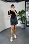 Women's Black Velvet Dress - Brand Stone Detailed - 7