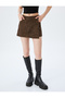 Snake Skin Print Buttoned Asymmetrical Cut Mini Shorts Skirt - 3