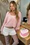 Pink Buttoned Knitwear Sweater Cardigan Sh177 - 4