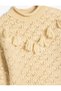 Knitwear Sweater Openwork Round Neck Long Sleeve Tassel Detailed - 3
