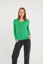 Women's Long Sleeve V Neck Basic Cotton Knitted Blouse - 3