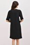 2452 Printed Oversize Knitted Dress - Black - 4