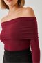 Women's Burgundy Madonna Collar Blouse 378 60351261 - 3