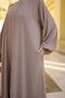 Ankanoor Dark Beige Hidden Placket Ferace Anka 255020 - 5