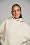 Beige Hooded basic waist elastic pipe leg pocket Oversized tracksuit set - 5