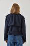Women's Navy Blue Jacket with Sleeves and Belted Waist 2604 60351266 - 5