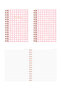 وردي Gingham - A5 15x21 سم غطاء صلب مخطط حلزوني مذكرة / مدرسة / دفتر مذكرات - 5