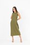 Women's Slit Cotton Jersey 125 cm Casual Dress - 3