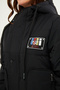 Women's Woven Fabric Inner Pocket Zippered and Snap Fastened Hooded Inflatable Coat - 7