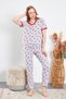 Women's Metraj Printed Cotton Knitted Heart Pajama Set - 5