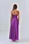 Women's Button and Slit Detailed Janjan Chiffon Evening Dress Dps016 - 4