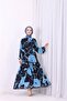 women's chiffon imported fabric print islamic dress SMS009 - 2