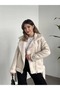 New Season Women's Inner Zipper Belt Detail ZR Leather Suede Coat - 3